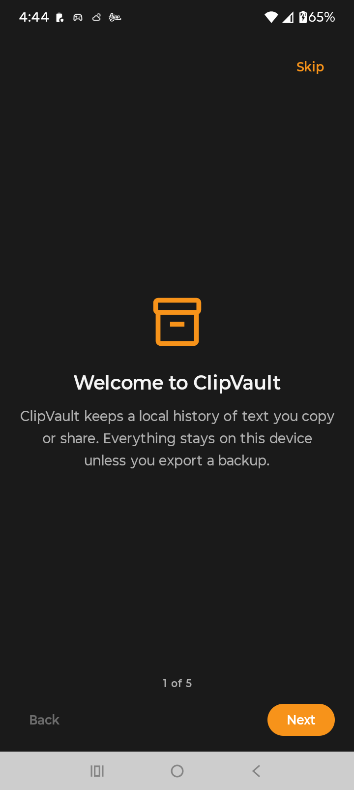 ClipVault tutorial welcome